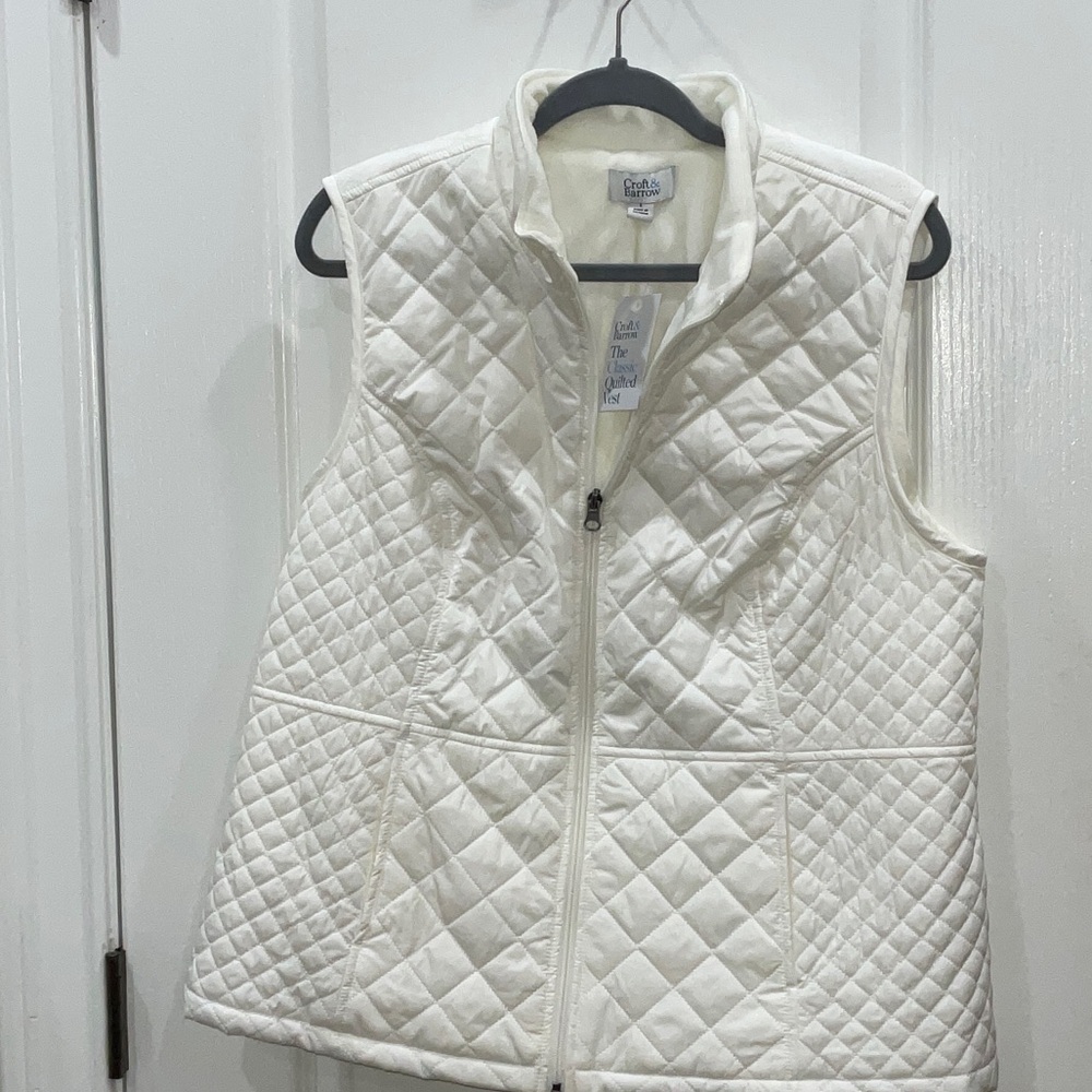 Croft & Barrow Women's White Quilted Vest